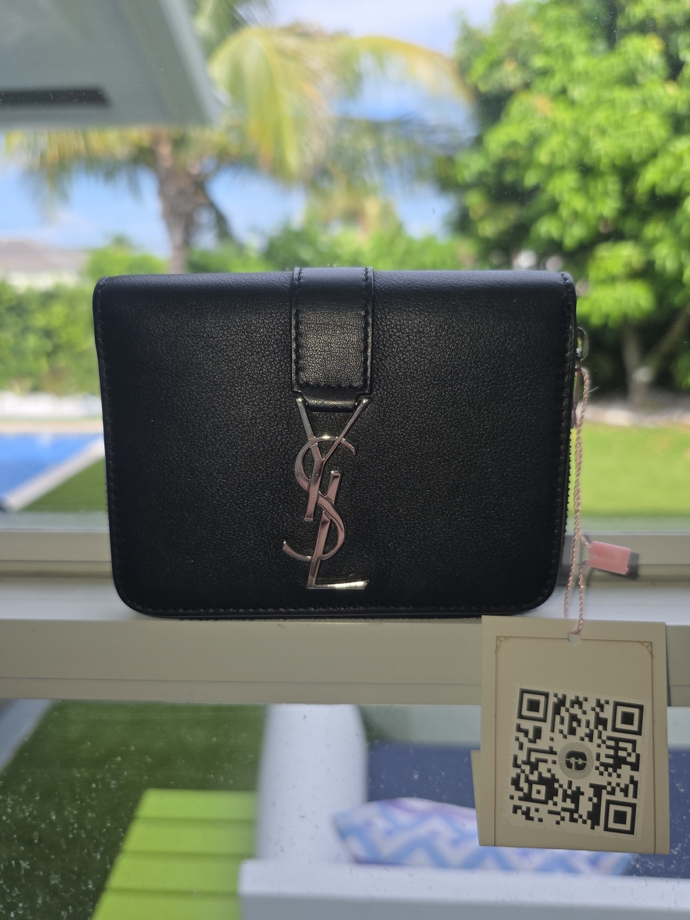 Yves Saint Laurent Inspired Black Leather Wallet